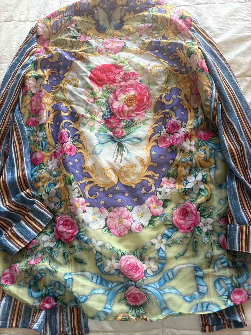 Floral Printed Women’s Skirt in Pastel Green and Purple